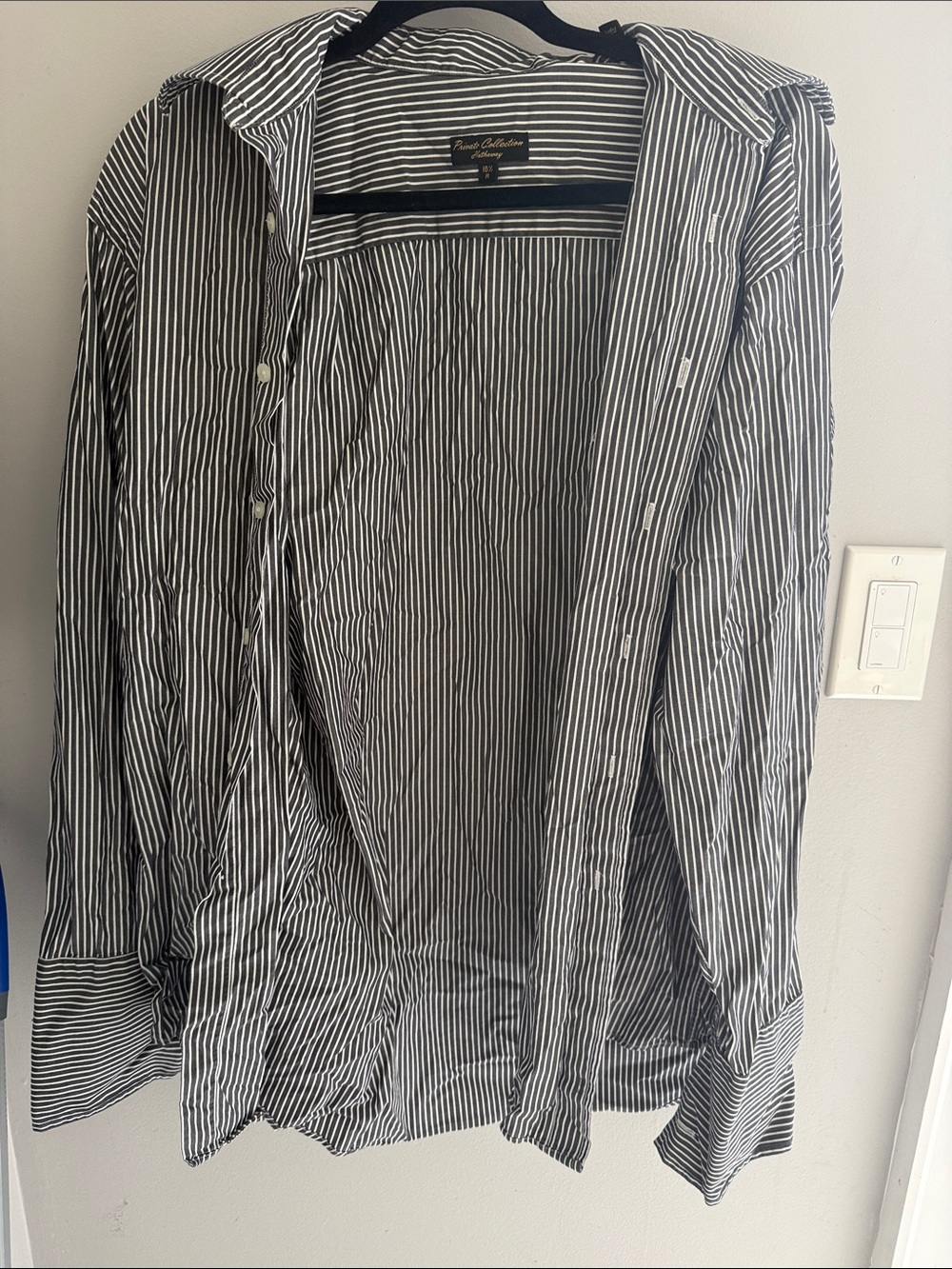 Pierre Cardin Black & White Striped Dress Shirt